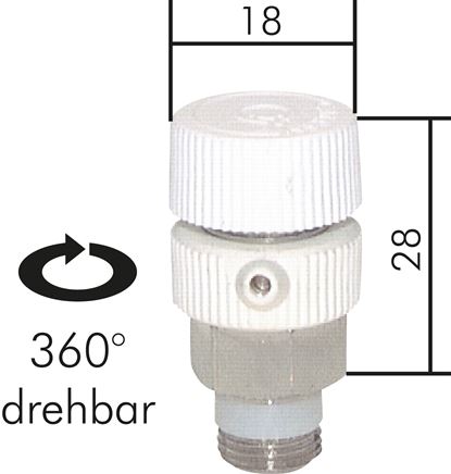 Voorbeeldig Afbeelding: Aflaat- en ontluchtingsventiel zonder buisje, G 1/ 8’’