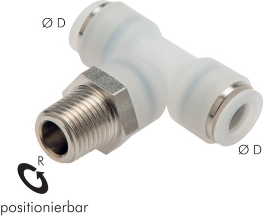 Voorbeeldig Afbeelding: T-steekschroefverbinding met cilindrische schroefdraad, PVDF