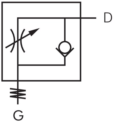 Schakelsymbool: Smoorterugslagklep (toevoerlucht regelend)